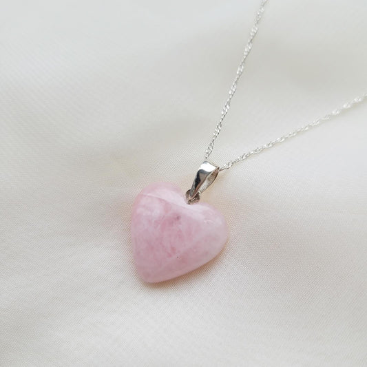 Collar Corazón Cuarzo Rosa 1.5cm