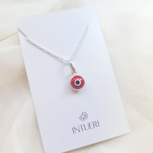 Collar ojo turco rojo - 1cm