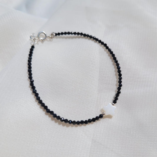Pulsera Nacar Espinela Negra