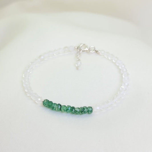 Pulsera Jade y cuarzo cristal
