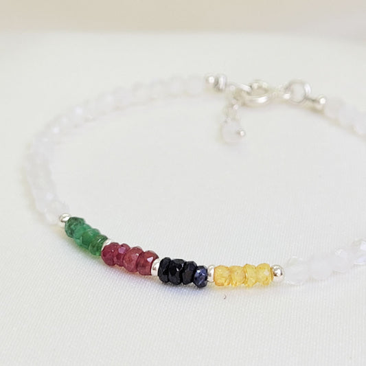 Pulsera Multi Zafiros con piedra luna