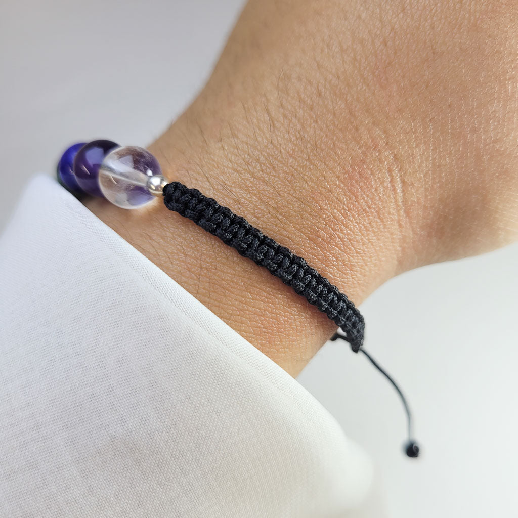 Pulsera siete chacra 8mm tejida