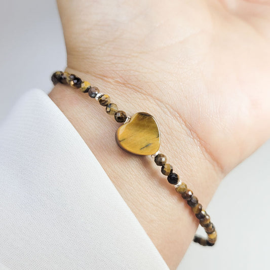 Pulsera Corazon Ojo de tigre