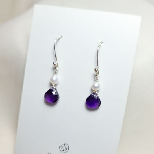 Aretes Perlita y Amatista