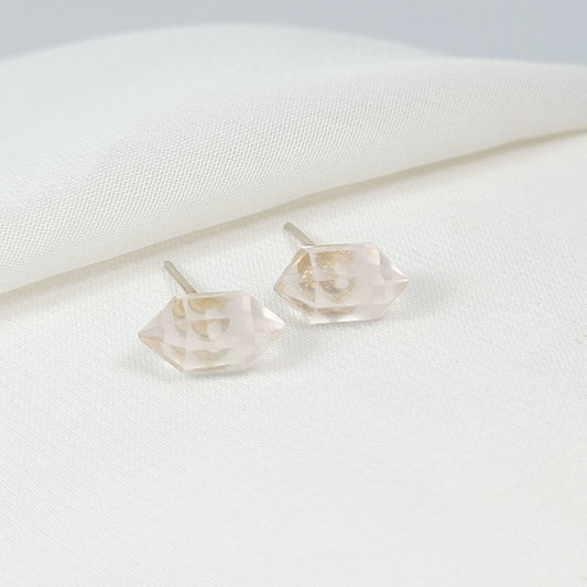 Aretes Cuarzo Rosa Diamante