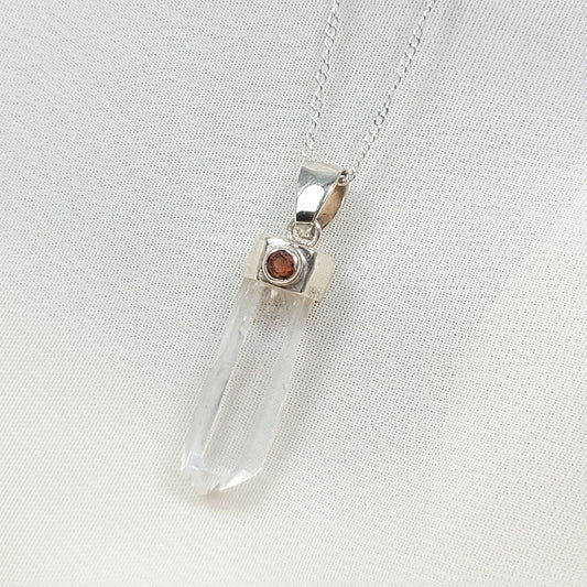 Collar Cuarzo Cristal y Granate