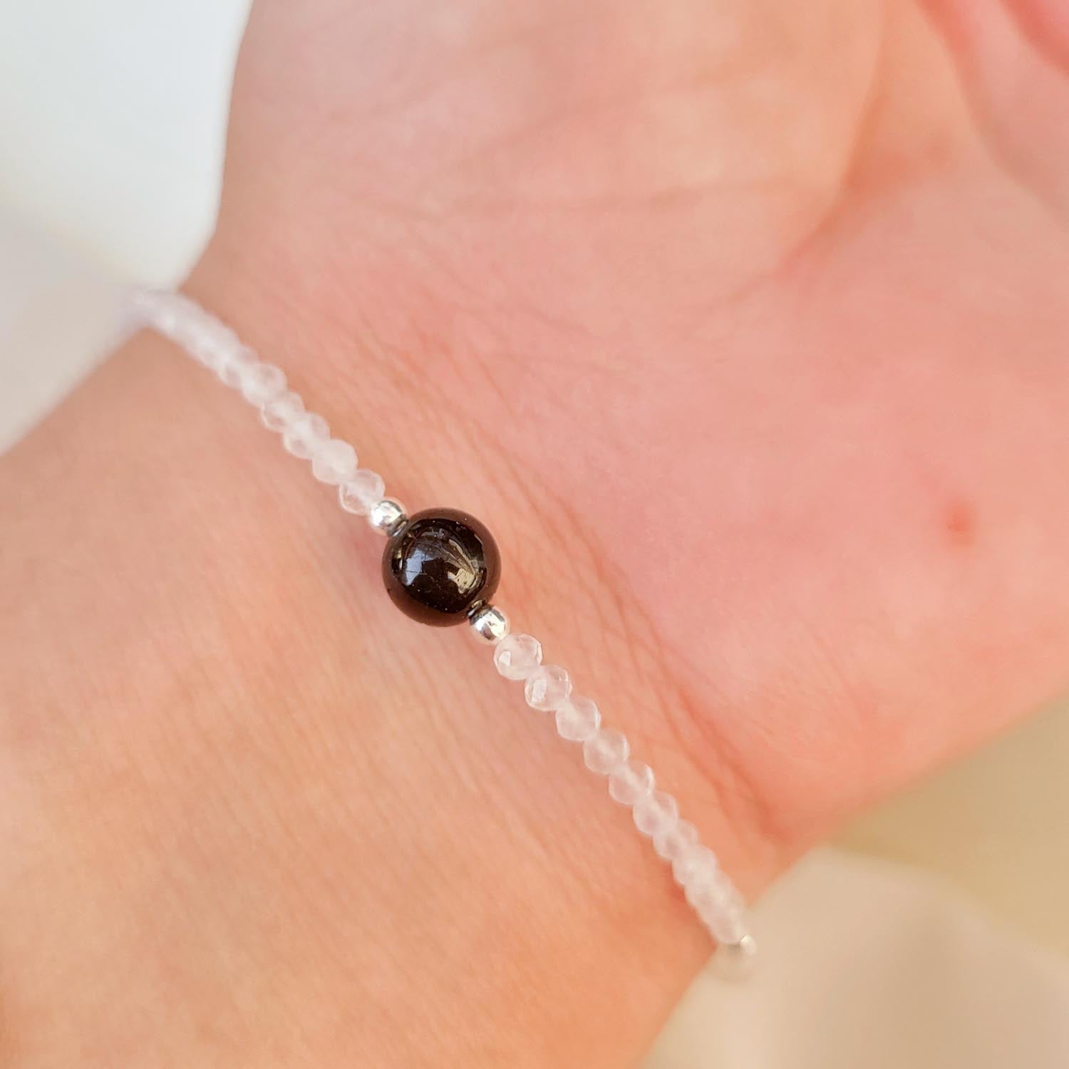 Pulsera Lila Turmalina Negra