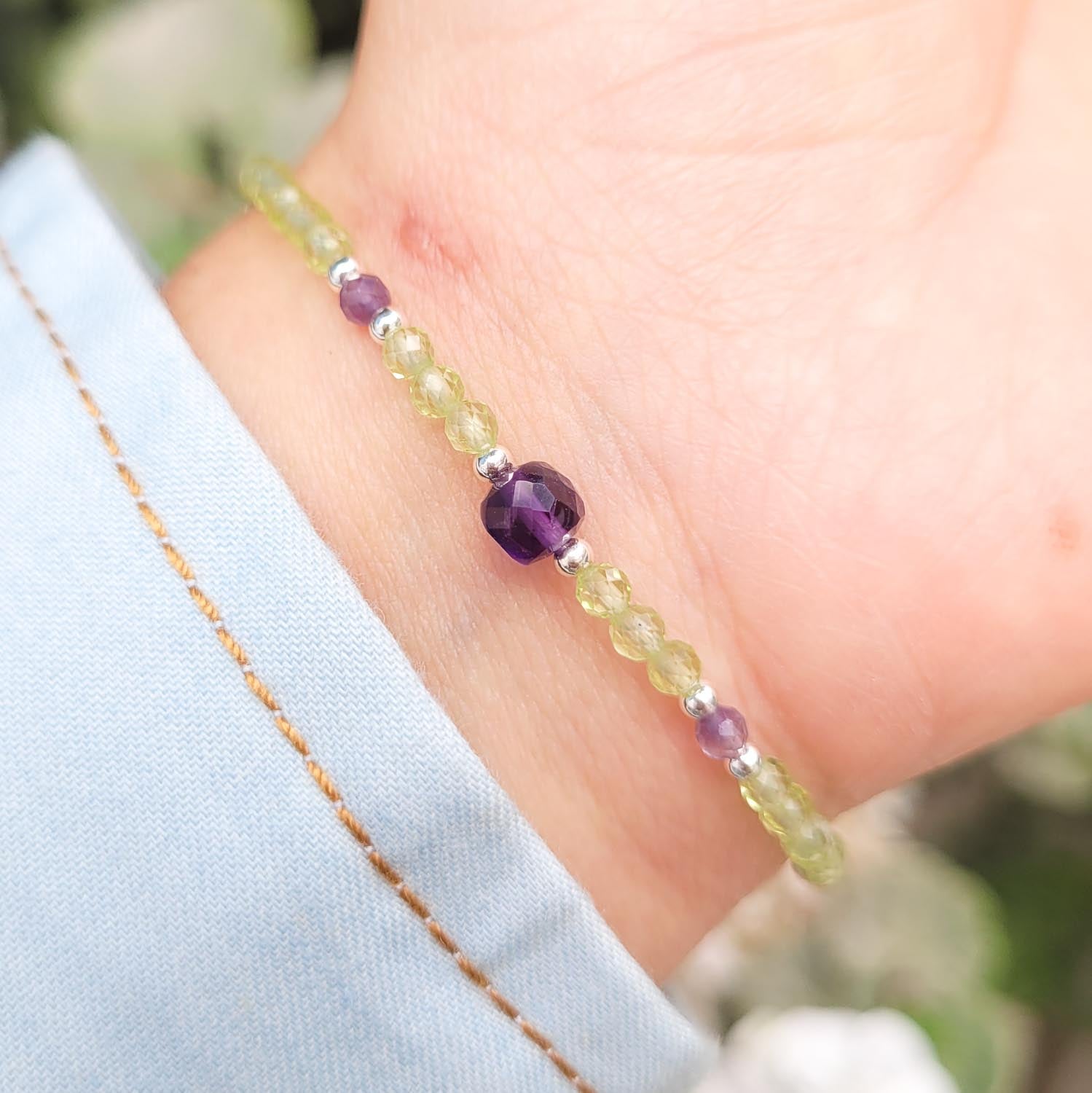 Pulsera Amatista y Peridoto