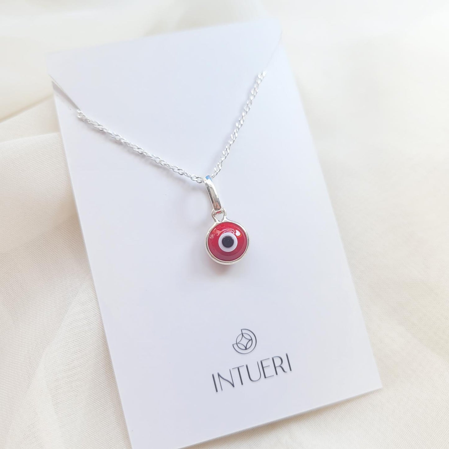 Collar ojo turco rojo - 1cm