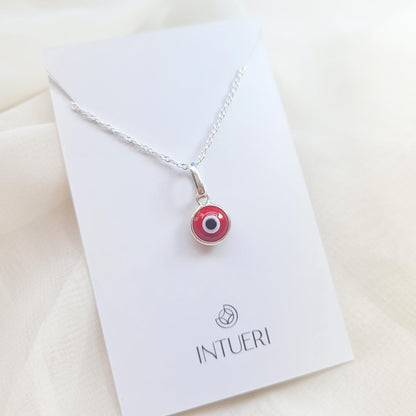 Collar ojo turco rojo - 1cm