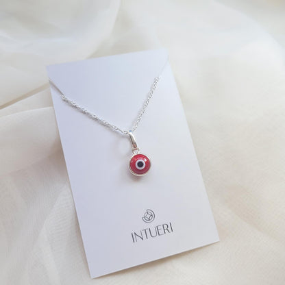 Collar ojo turco rojo - 1cm