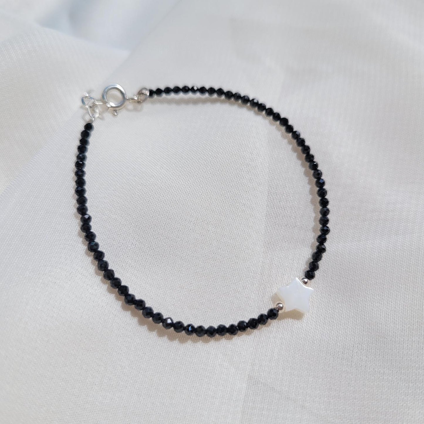 Pulsera Nacar Espinela Negra