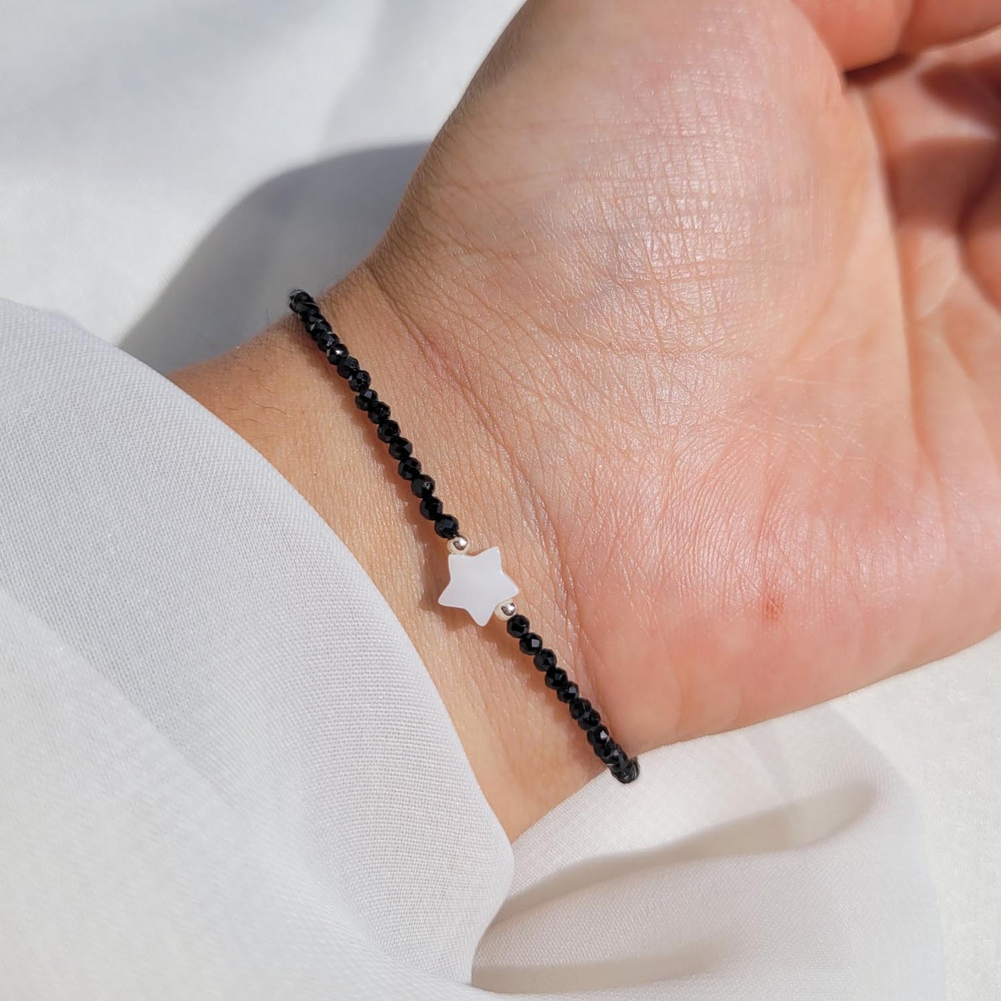 Pulsera Nacar Espinela Negra