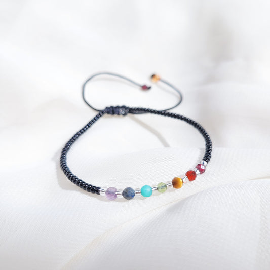 Pulsera 7 Chacras + Mostacillas