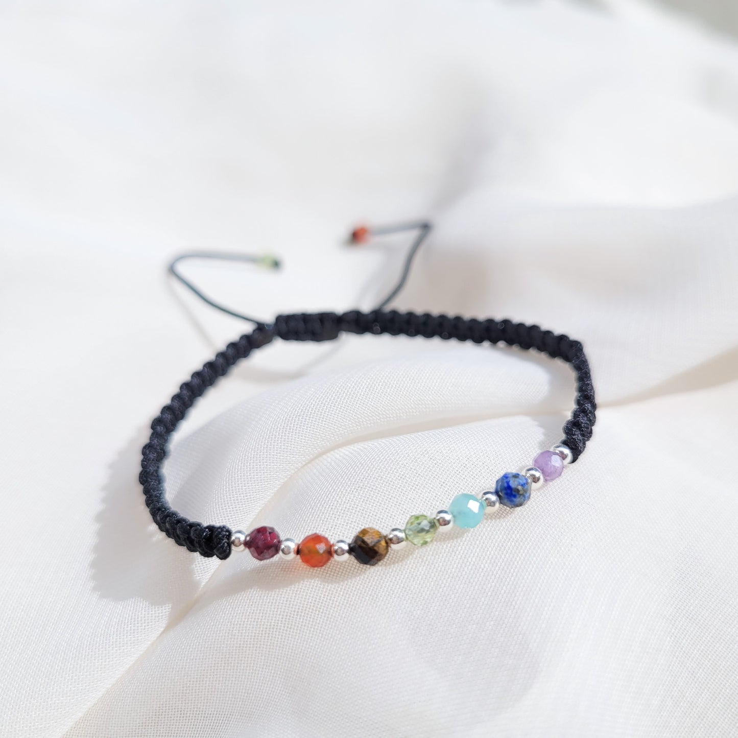 Pulsera 7 Chacras Tejida Negro