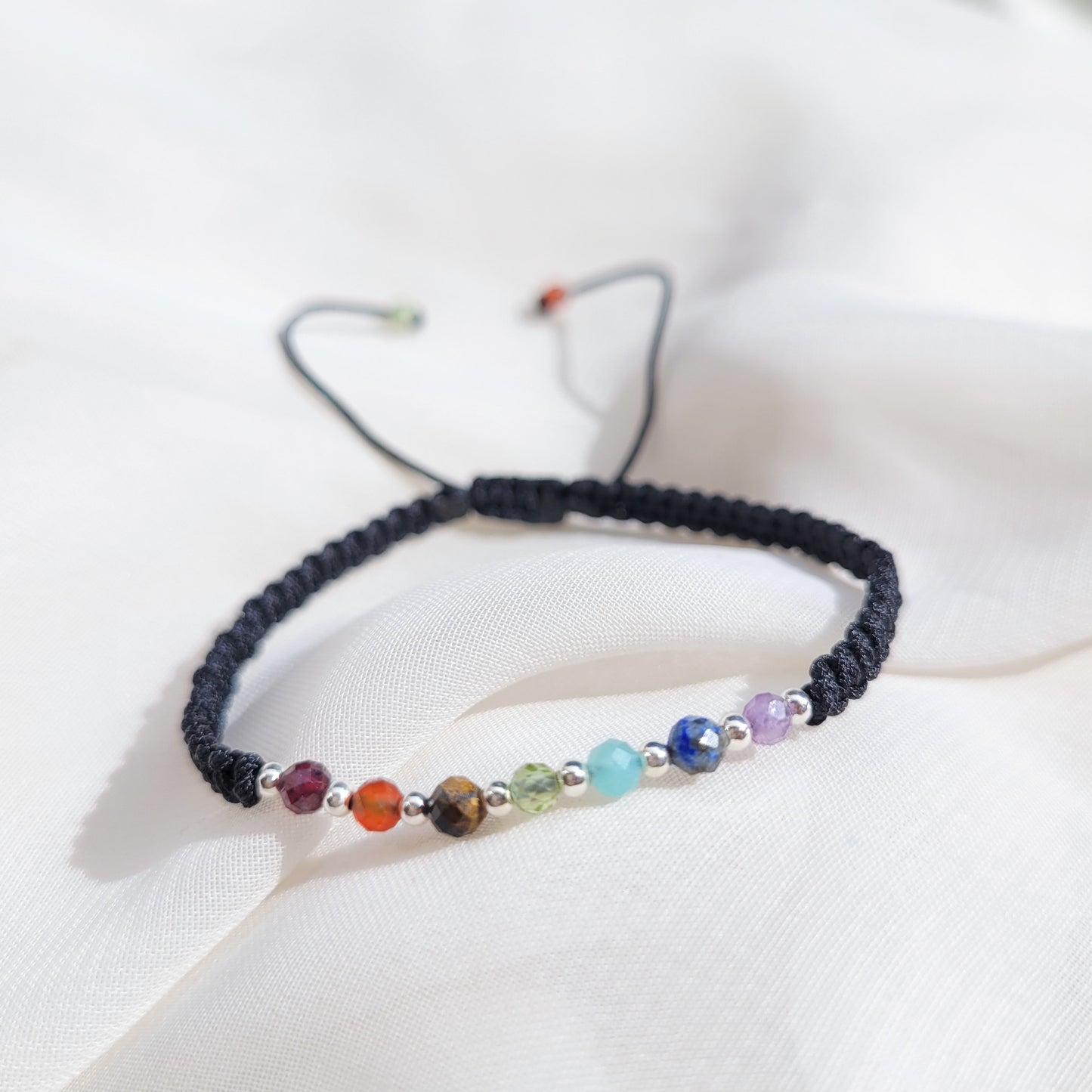 Pulsera 7 Chacras Tejida Negro
