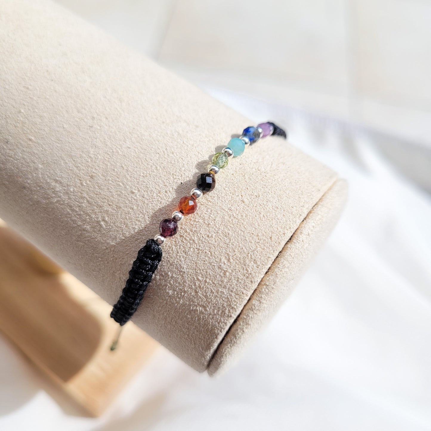 Pulsera 7 Chacras Tejida Negro