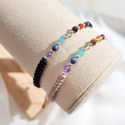 Pulsera 7 Chacras Tejida Negro