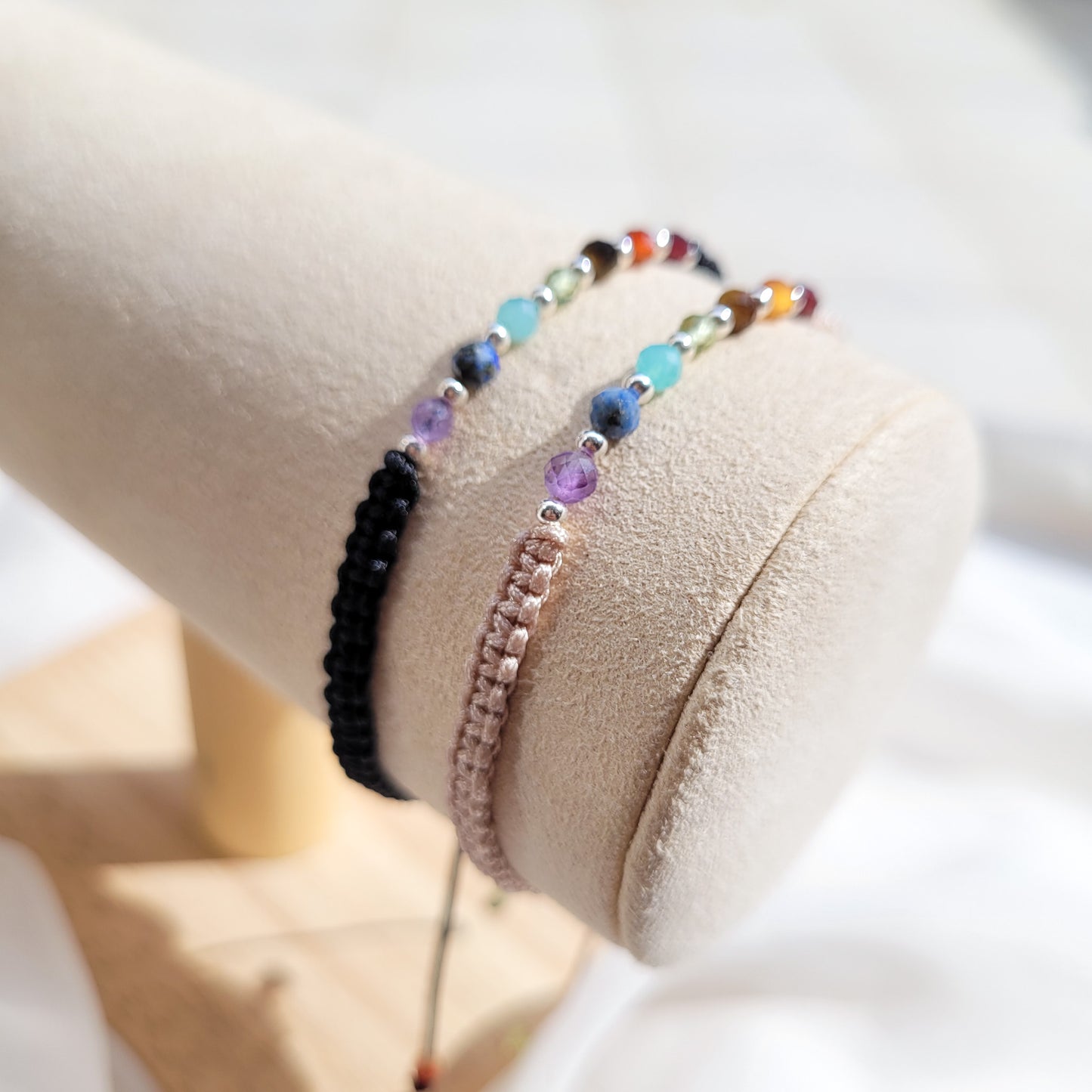 Pulsera 7 Chacras Tejida Negro