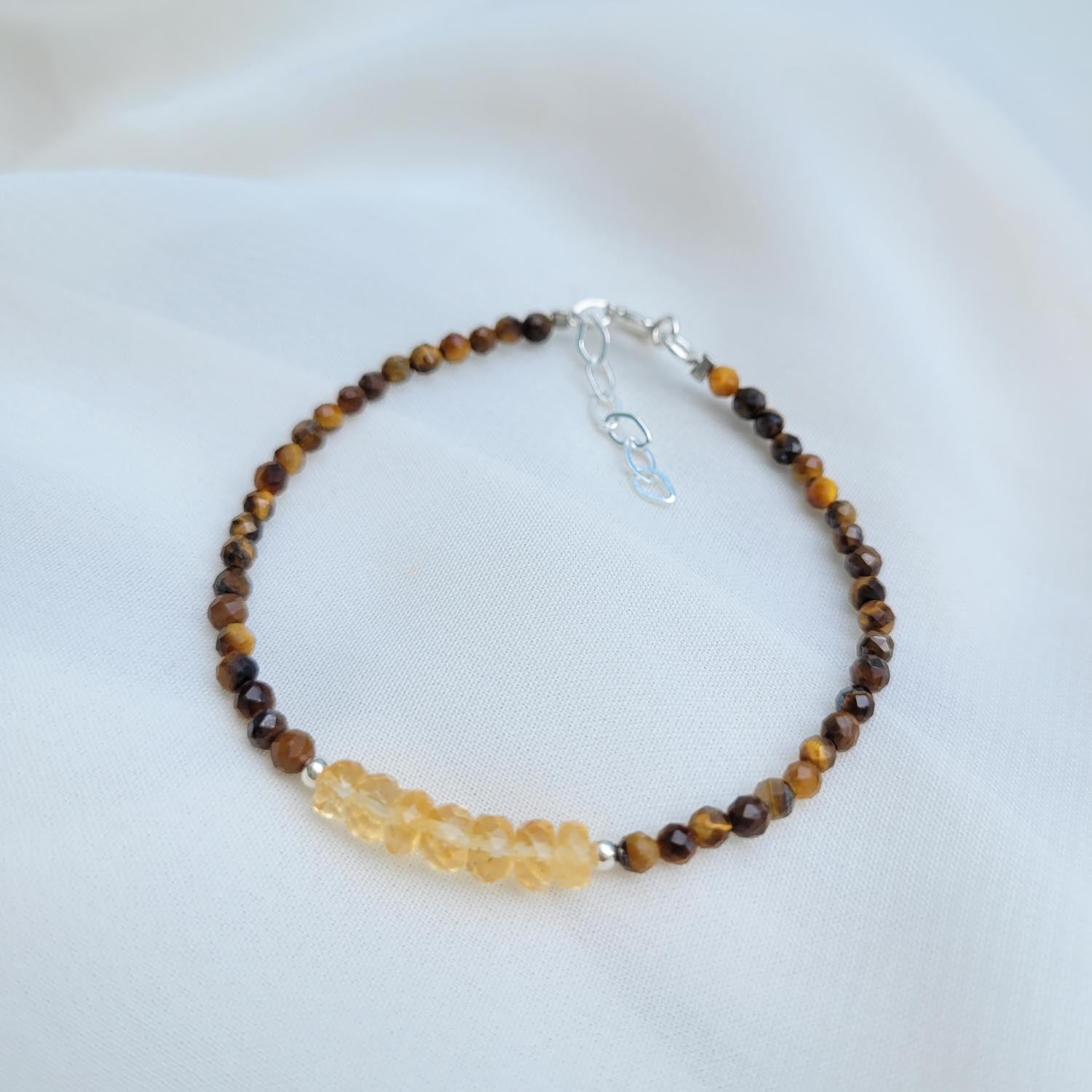 Pulsera Ale - Citrino y Ojo de tigre