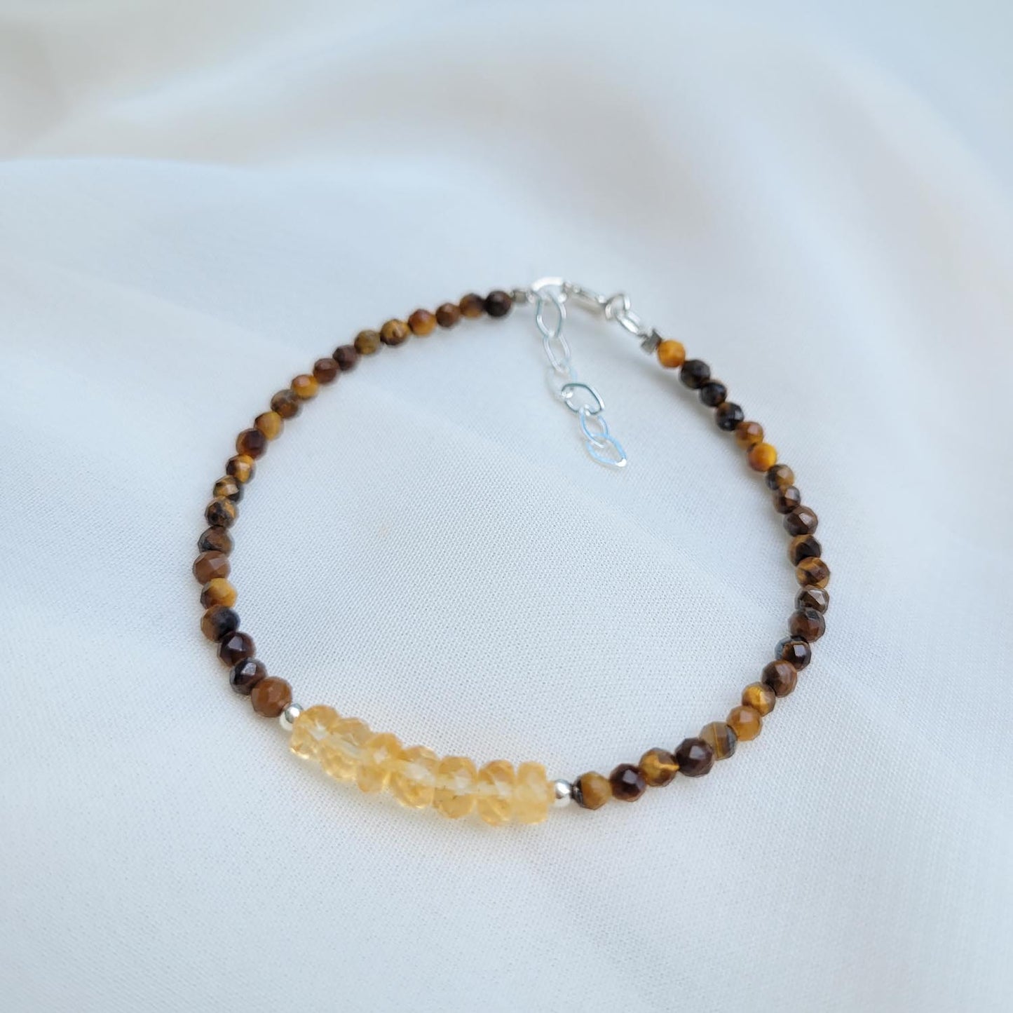 Pulsera Ale - Citrino y Ojo de tigre
