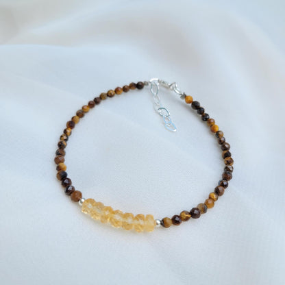 Pulsera Ale - Citrino y Ojo de tigre