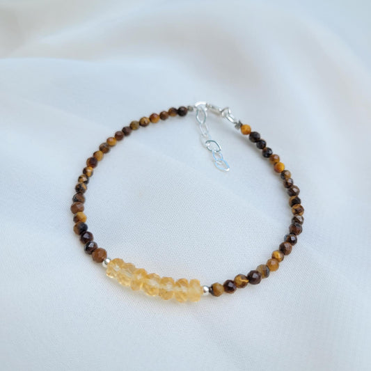 Pulsera Ale - Citrino y Ojo de tigre