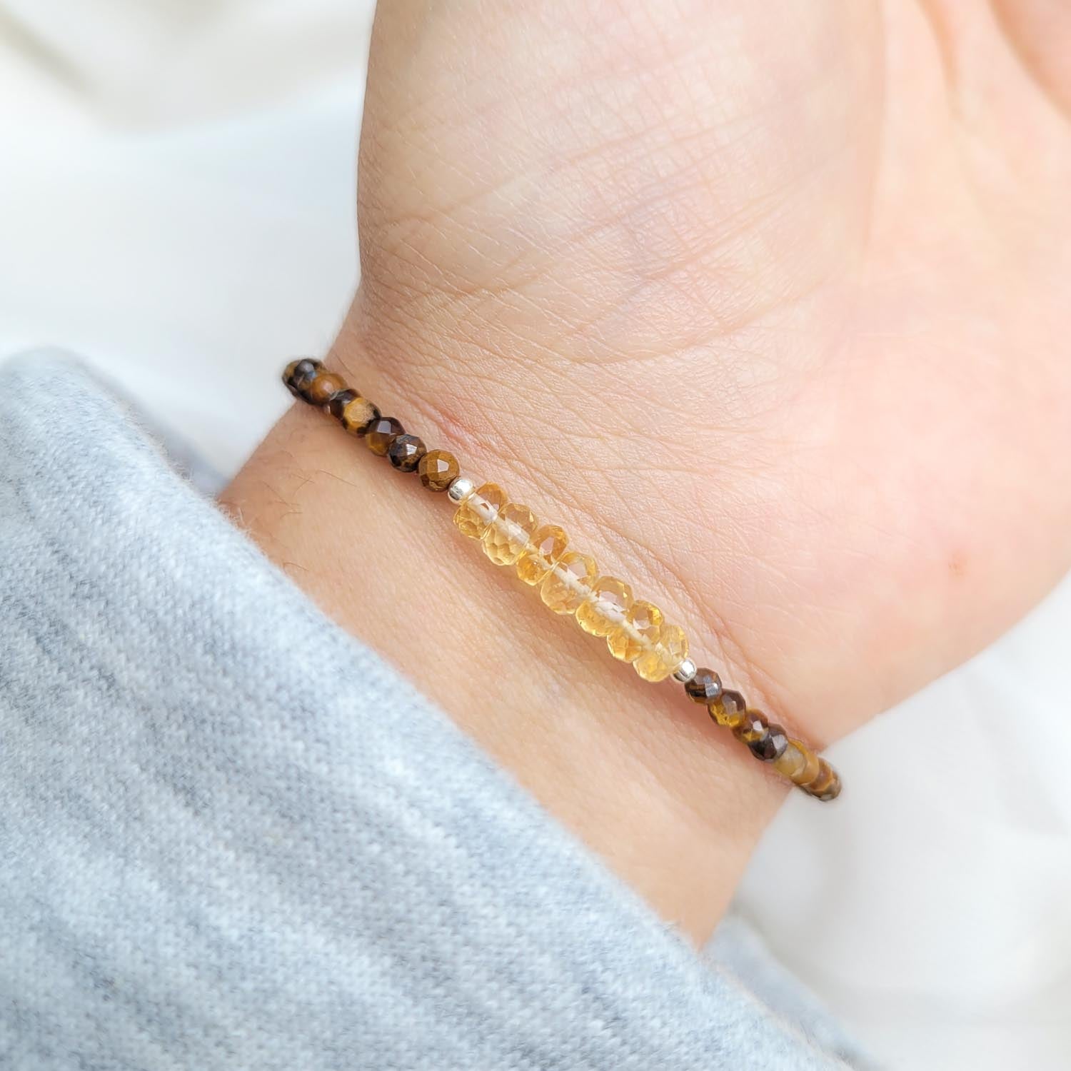 Pulsera Ale - Citrino y Ojo de tigre