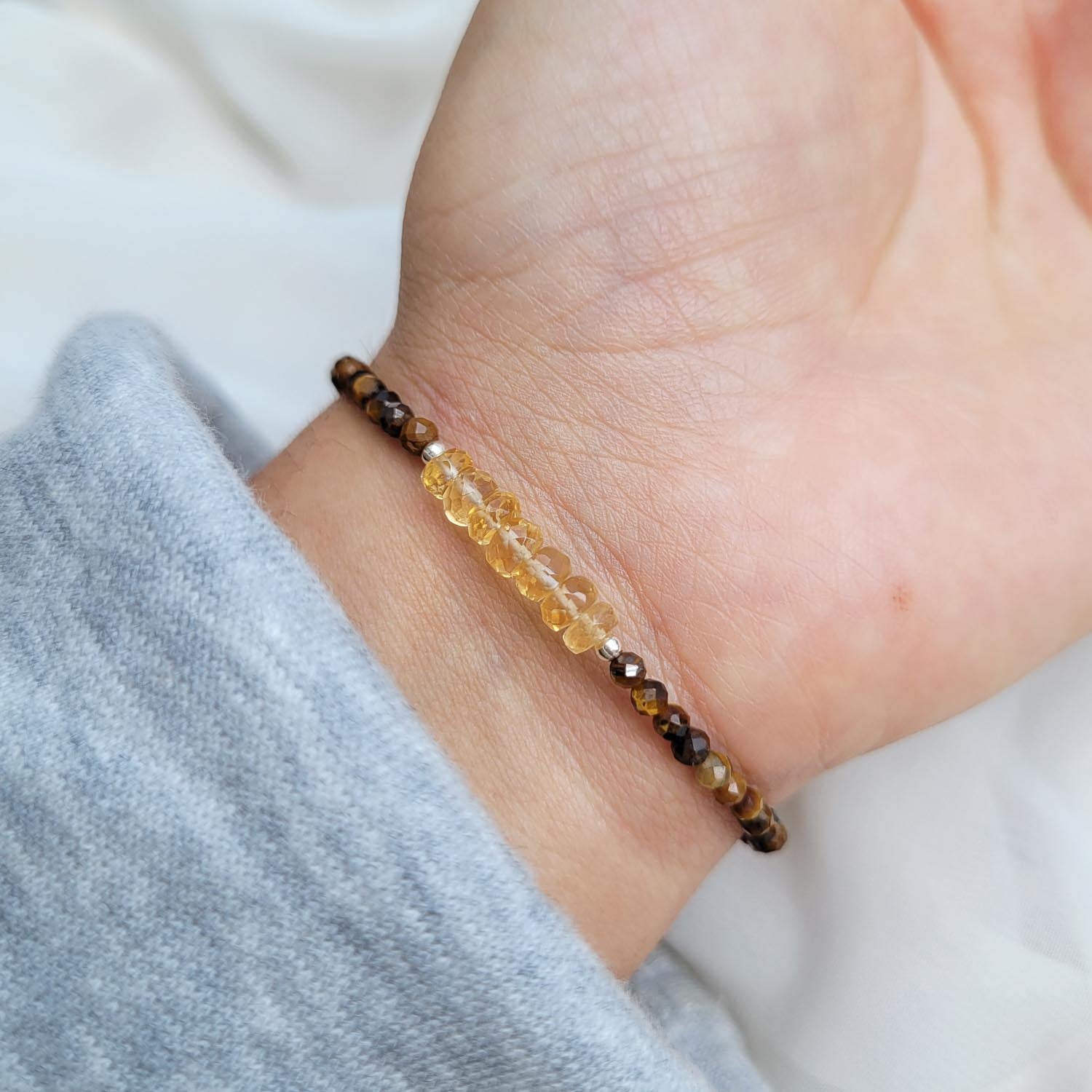 Pulsera Ale - Citrino y Ojo de tigre