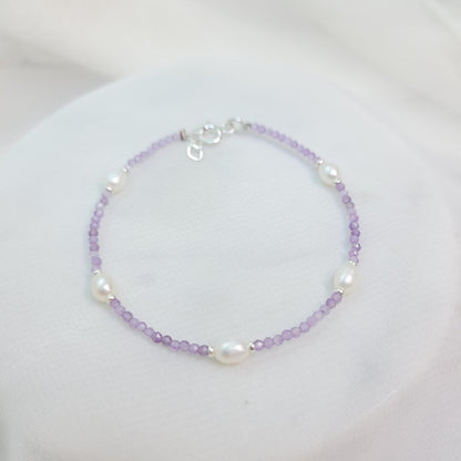Pulsera Vania Perla y Amatista