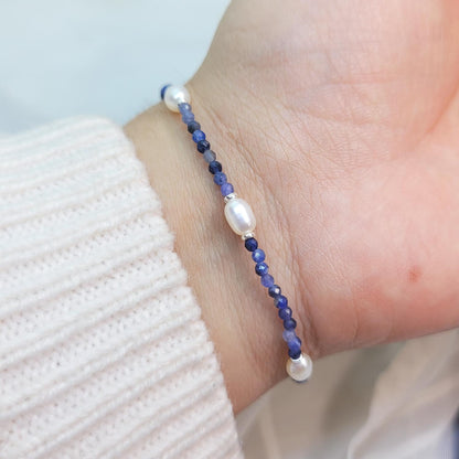 Pulsera Vania Perla y Sodalita