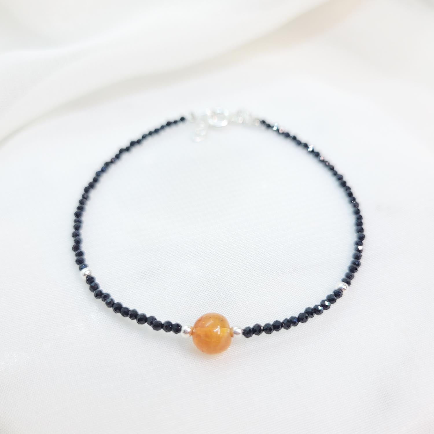 Pulsera Citrino + Espinela Negra