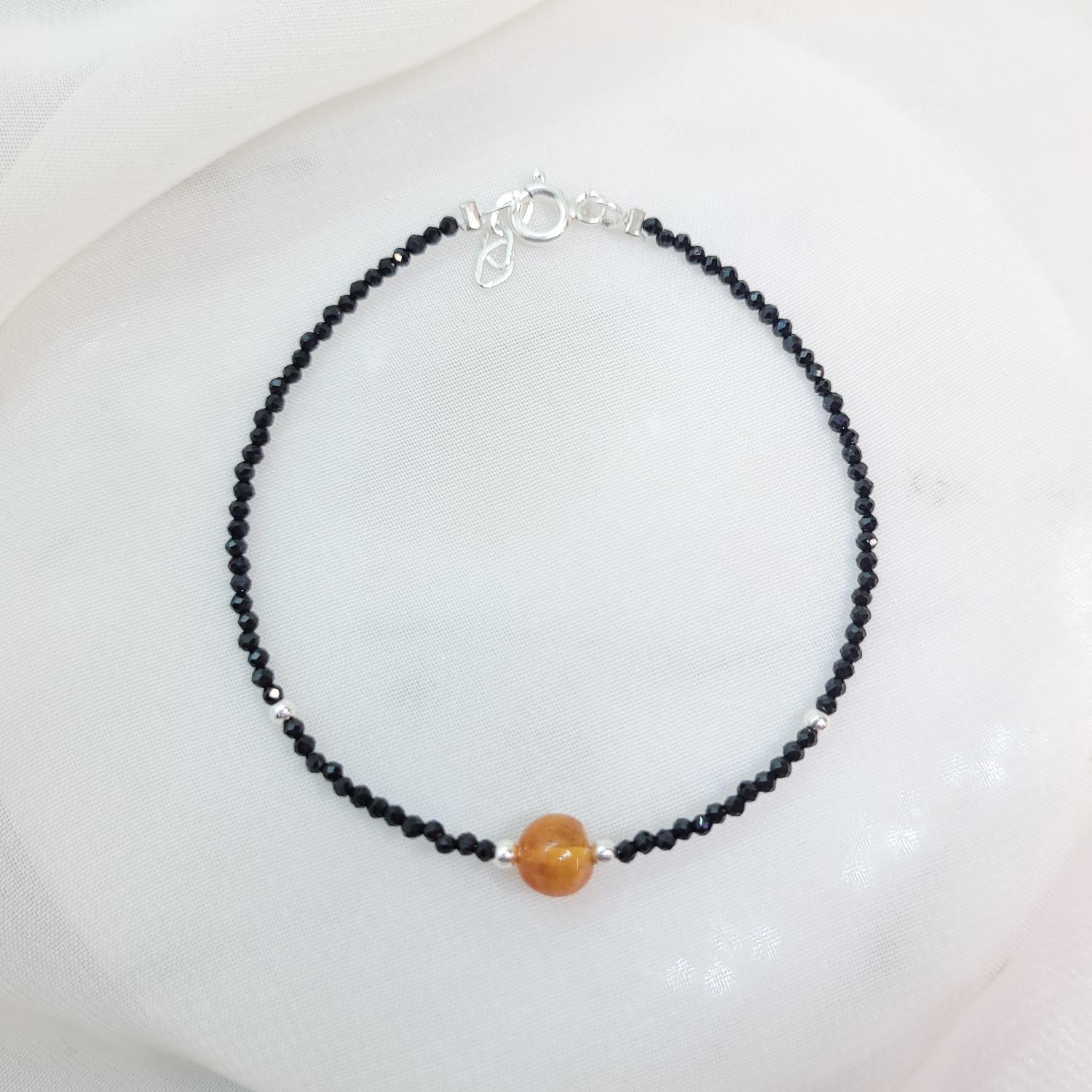 Pulsera Citrino + Espinela Negra