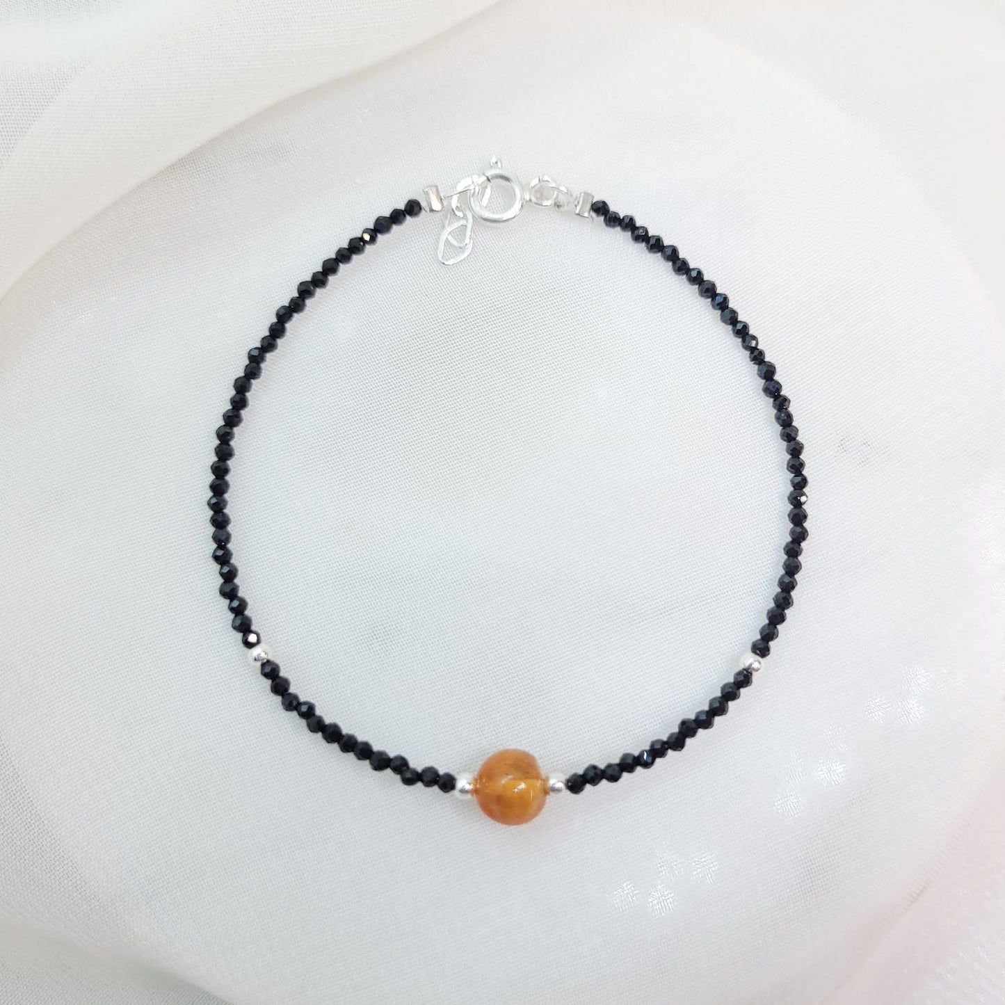 Pulsera Citrino + Espinela Negra