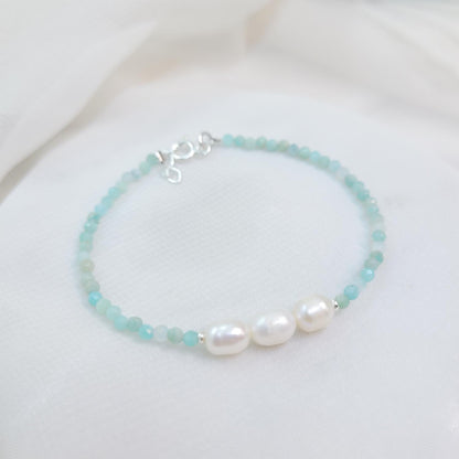 Pulsera Beny Perla y Amazonita