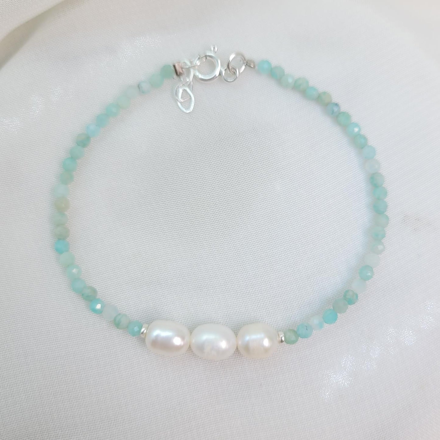 Pulsera Beny Perla y Amazonita