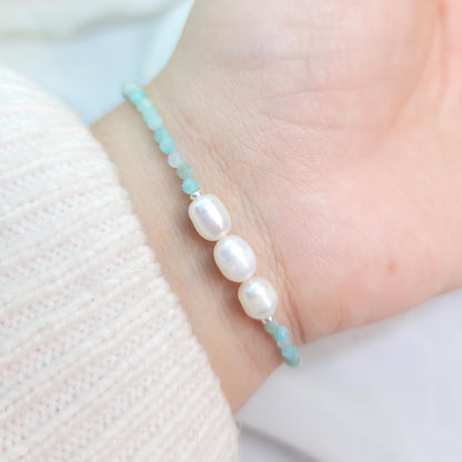 Pulsera Beny Perla y Amazonita