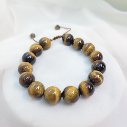 Pulsera Ojo de tigre cuarda 10mm