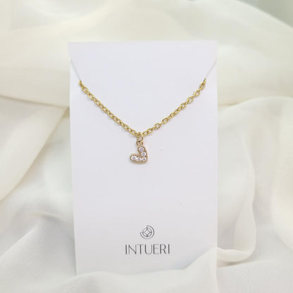 Collar Acero Mini Corazón Blanco