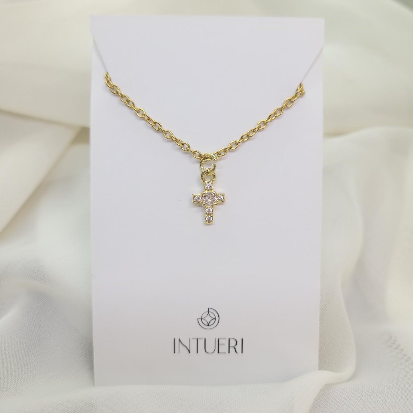 Collar Acero Mini Cruz
