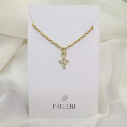 Collar Acero Mini Cruz