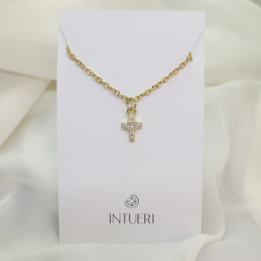 Collar Acero Mini Cruz