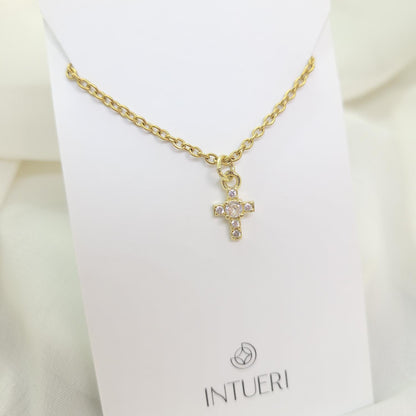 Collar Acero Mini Cruz