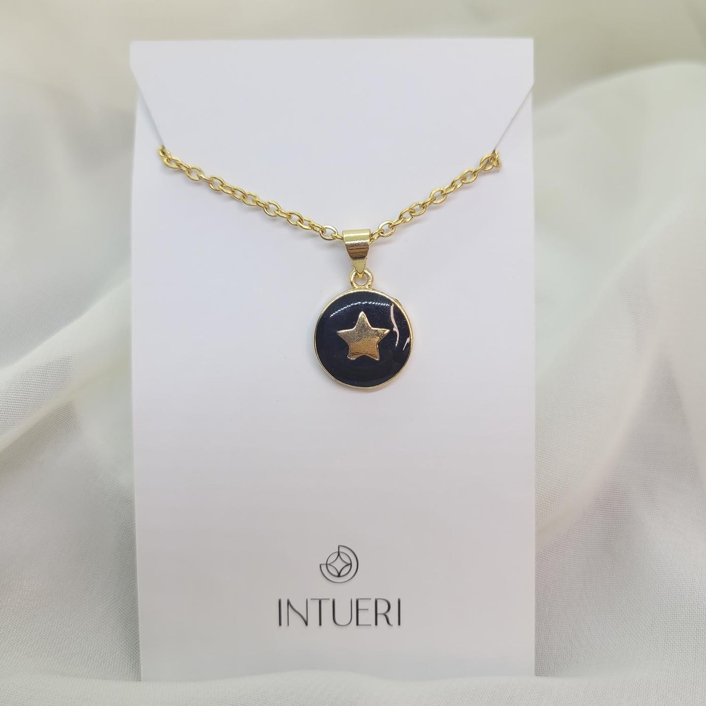 Collar Acero Estrellita Negro