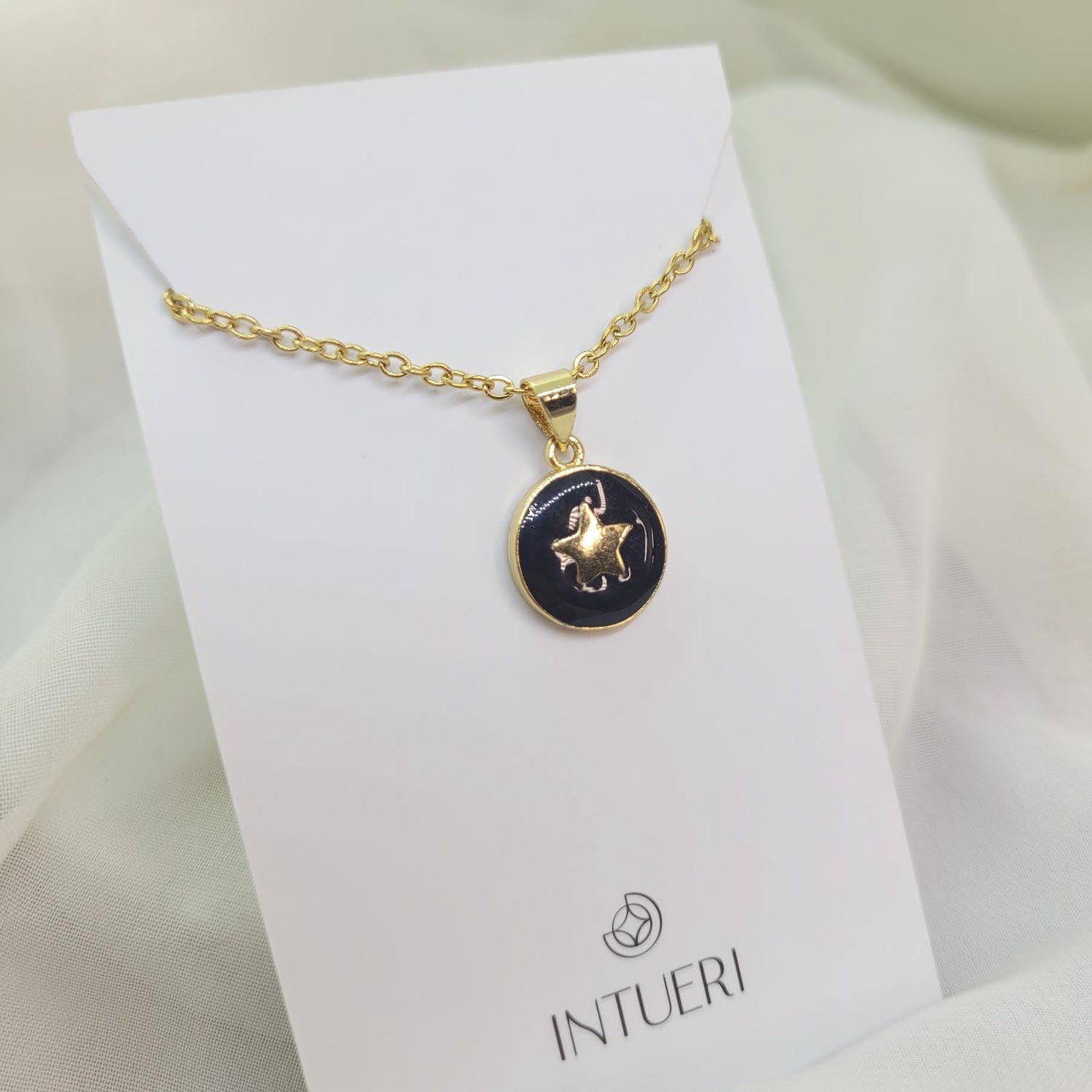 Collar Acero Estrellita Negro