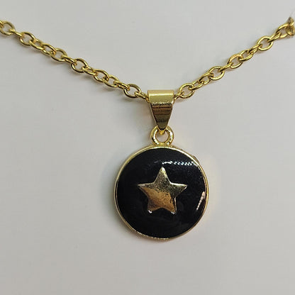 Collar Acero Estrellita Negro