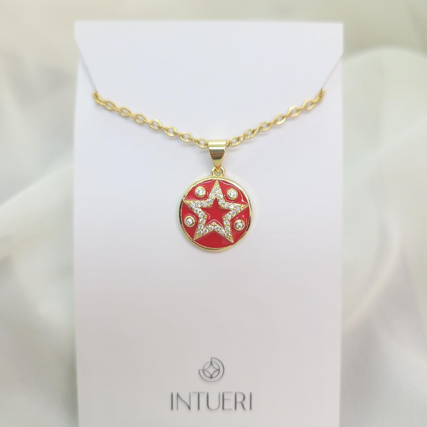 Collar Acero Estrella Rojo