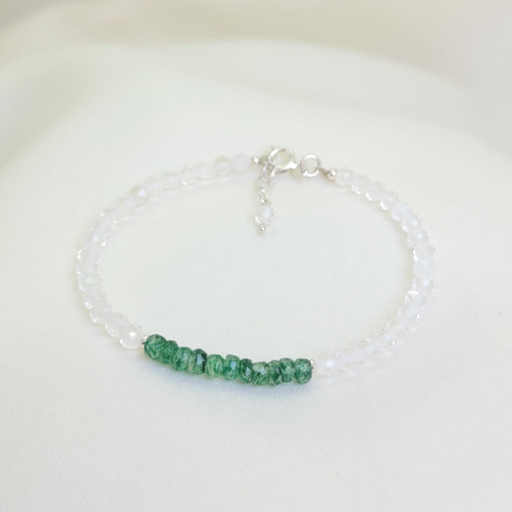 Pulsera Jade y cuarzo cristal