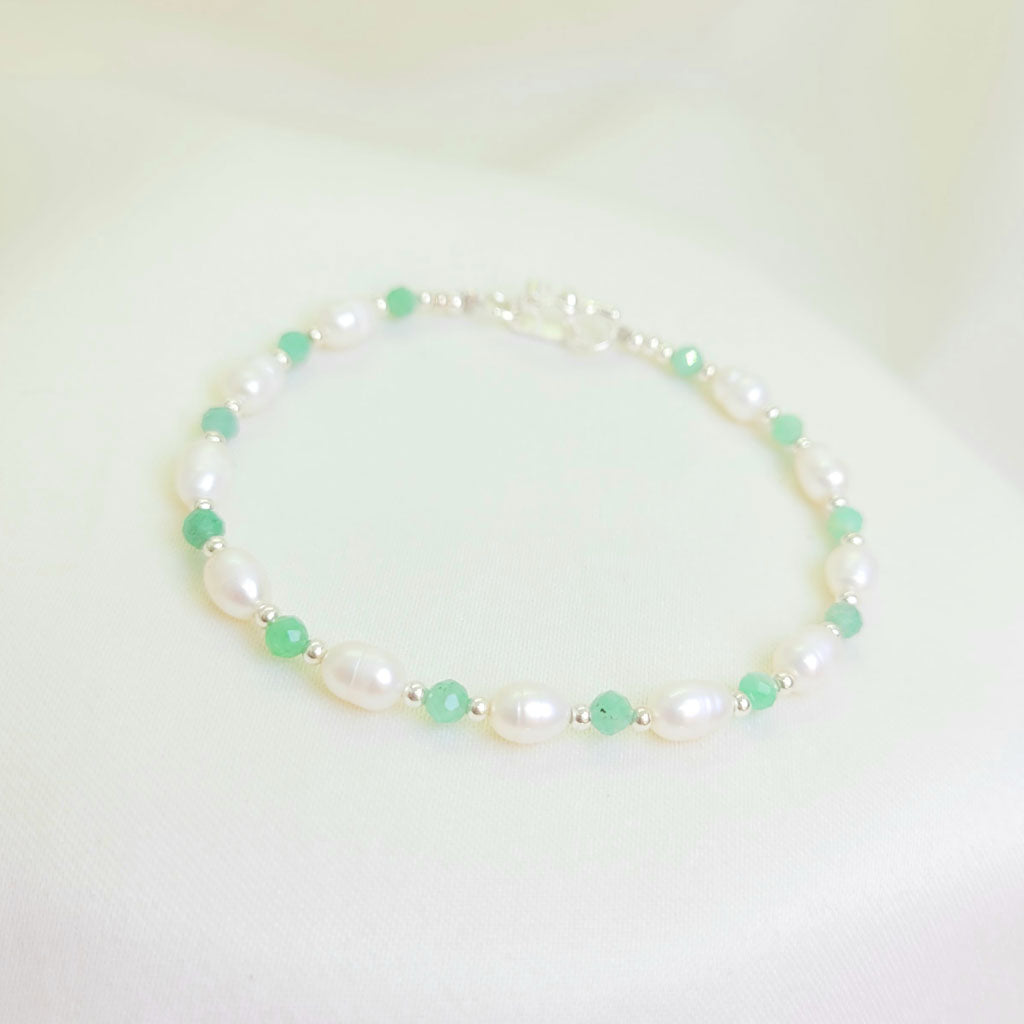 Pulsera Perlas y Esmeraldas