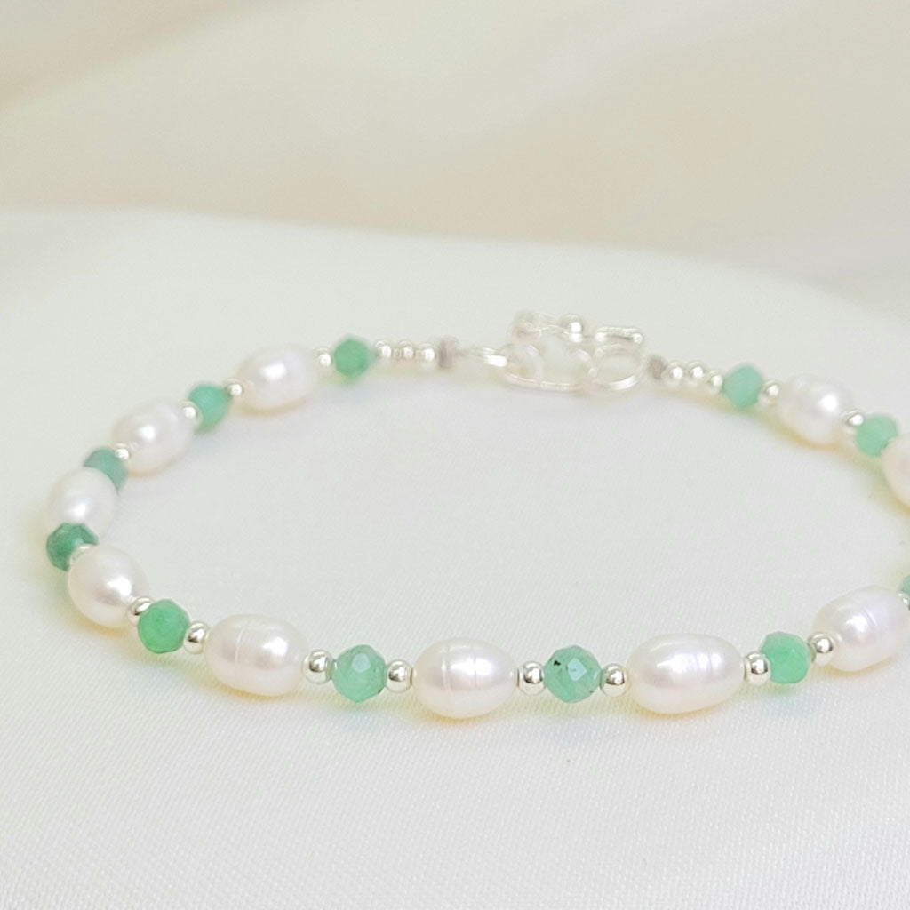 Pulsera Perlas y Esmeraldas
